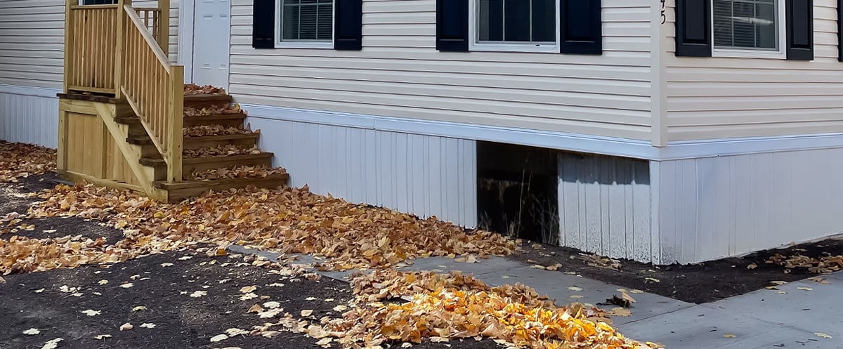 Damaged Mobile Home Skirting